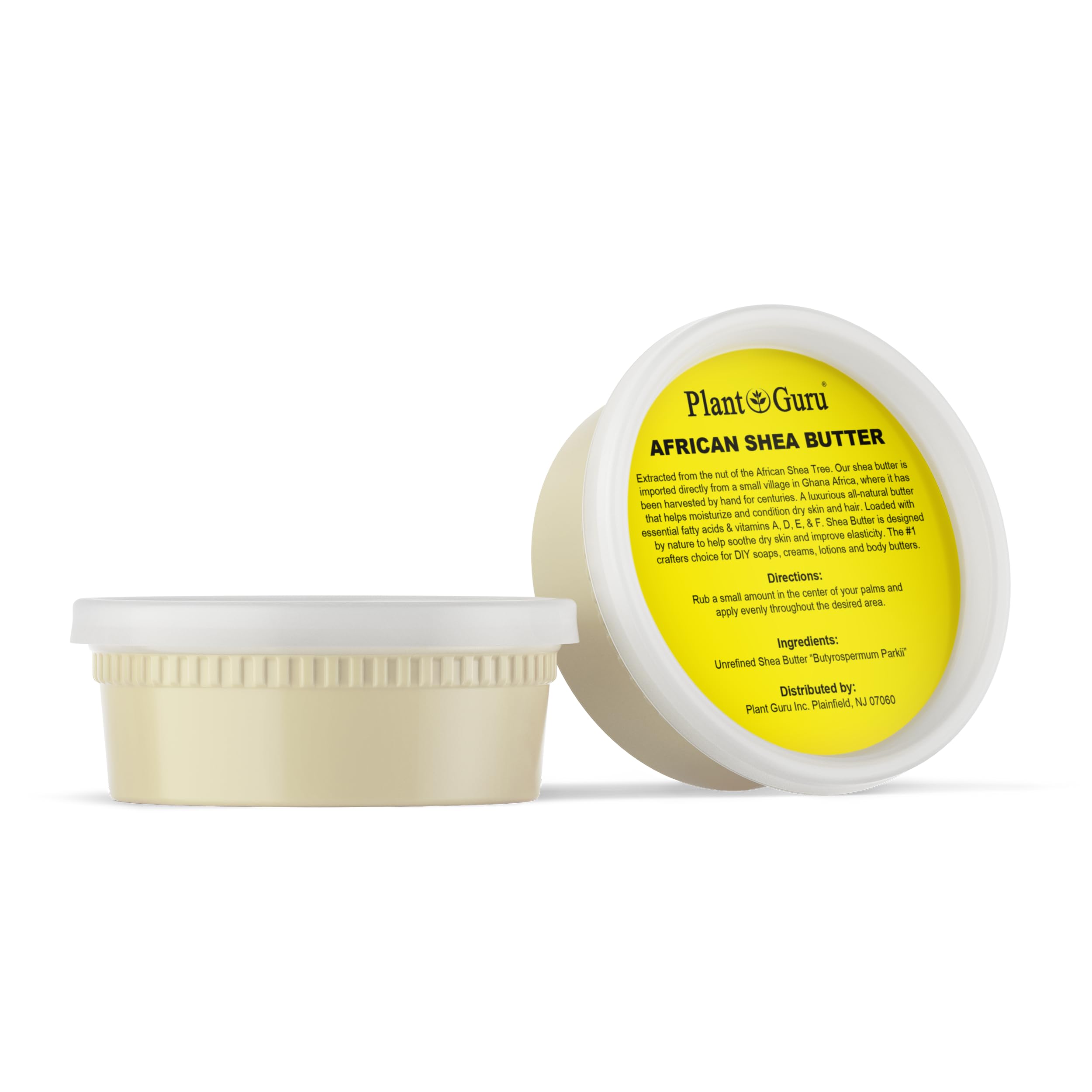 Plant Guru unrefined ivory shea butter container top view