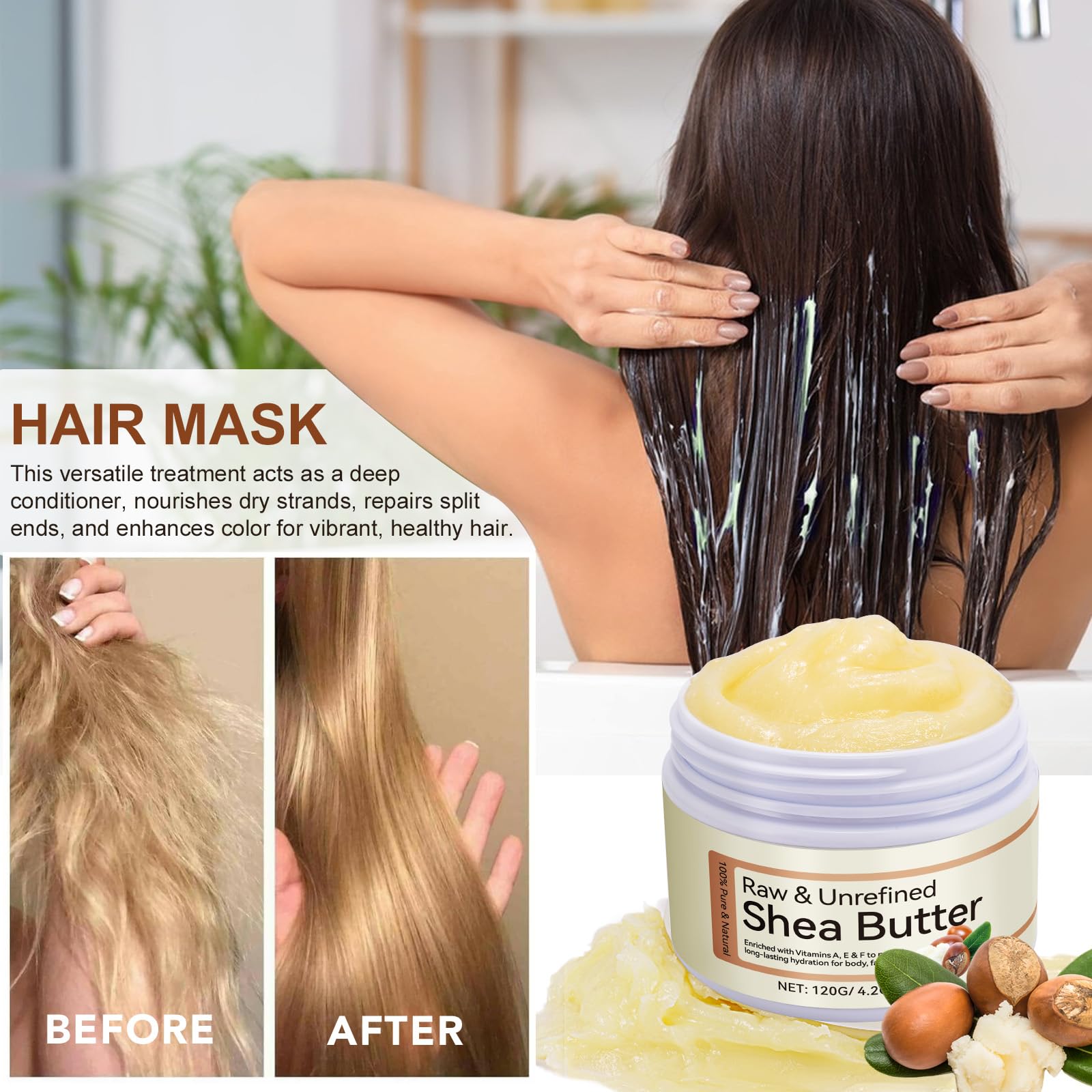 Shea butter packaging design for face and body use