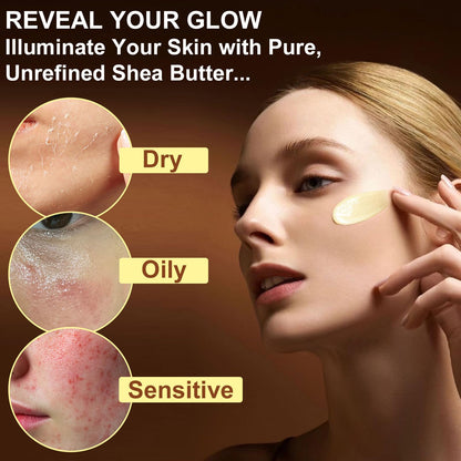 Premium raw unrefined shea butter for dry skin treatment