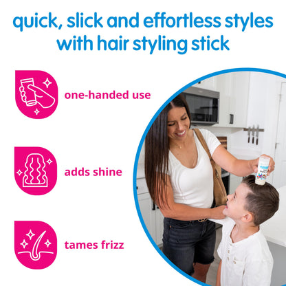 SoCozy flyaway hair tamer stick for kids frizz control view