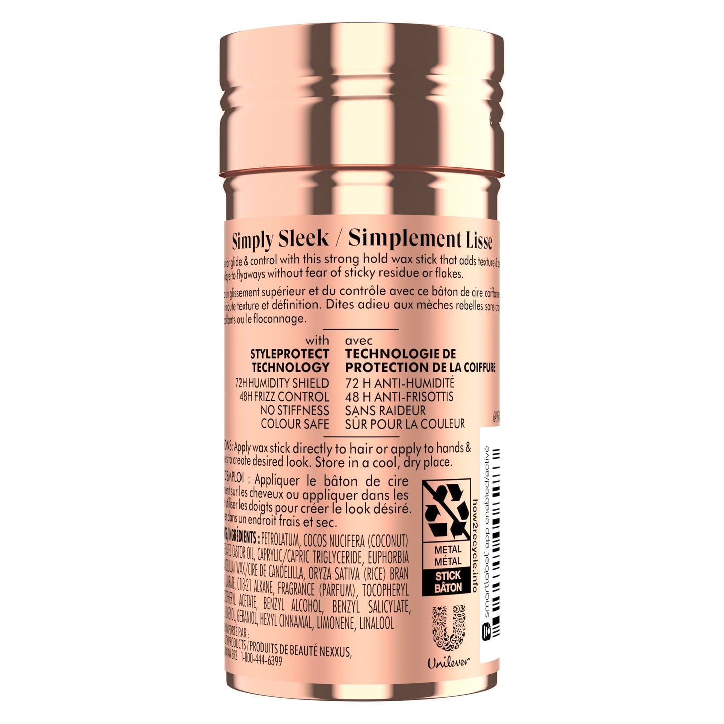 Nexxus hair wax stick designed for frizz control and flyaway taming