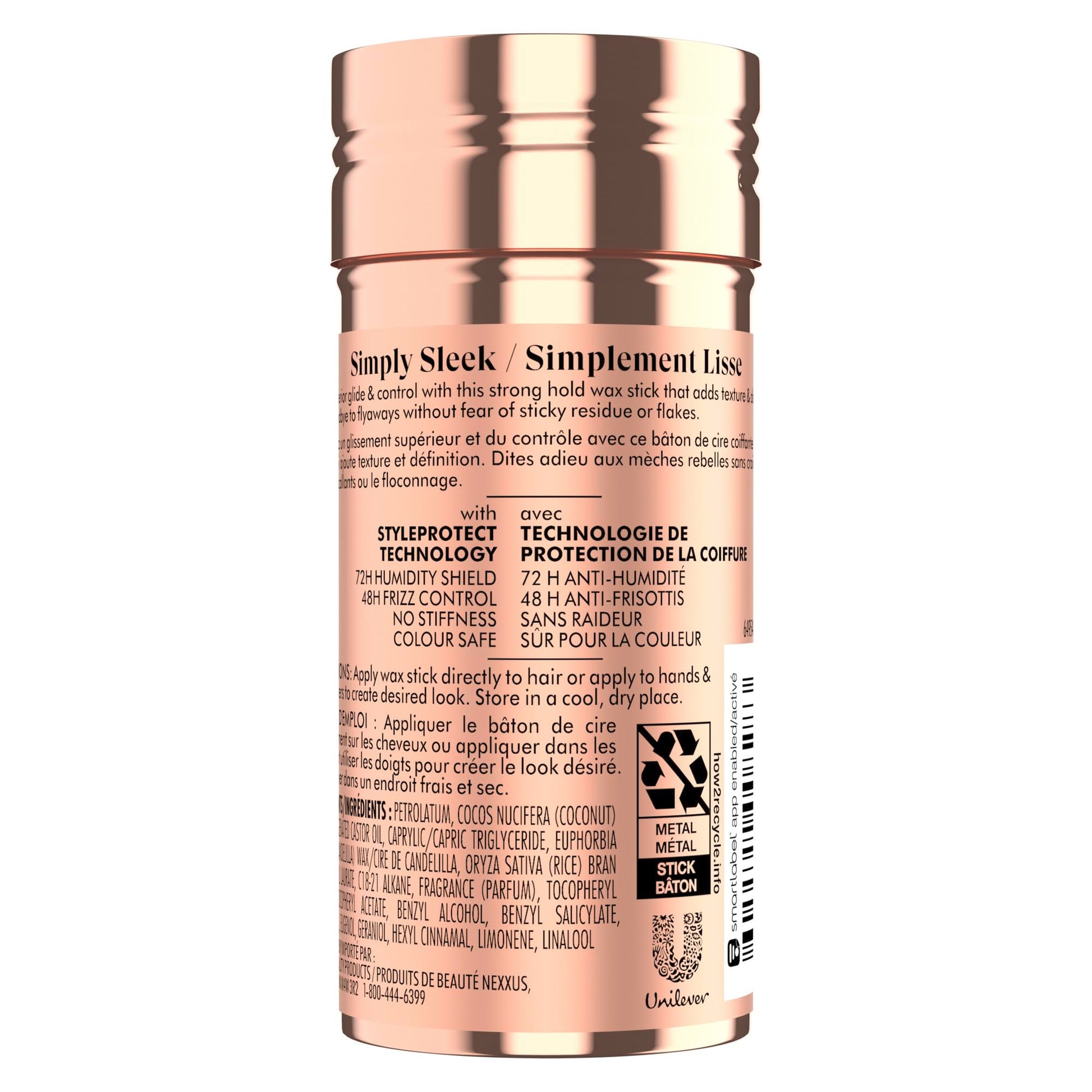 Nexxus hair wax stick designed for frizz control and flyaway taming