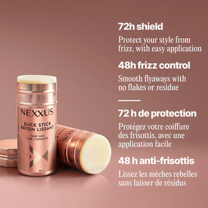 Nexxus strong hold wax stick for creating smooth slicked back ponytails
