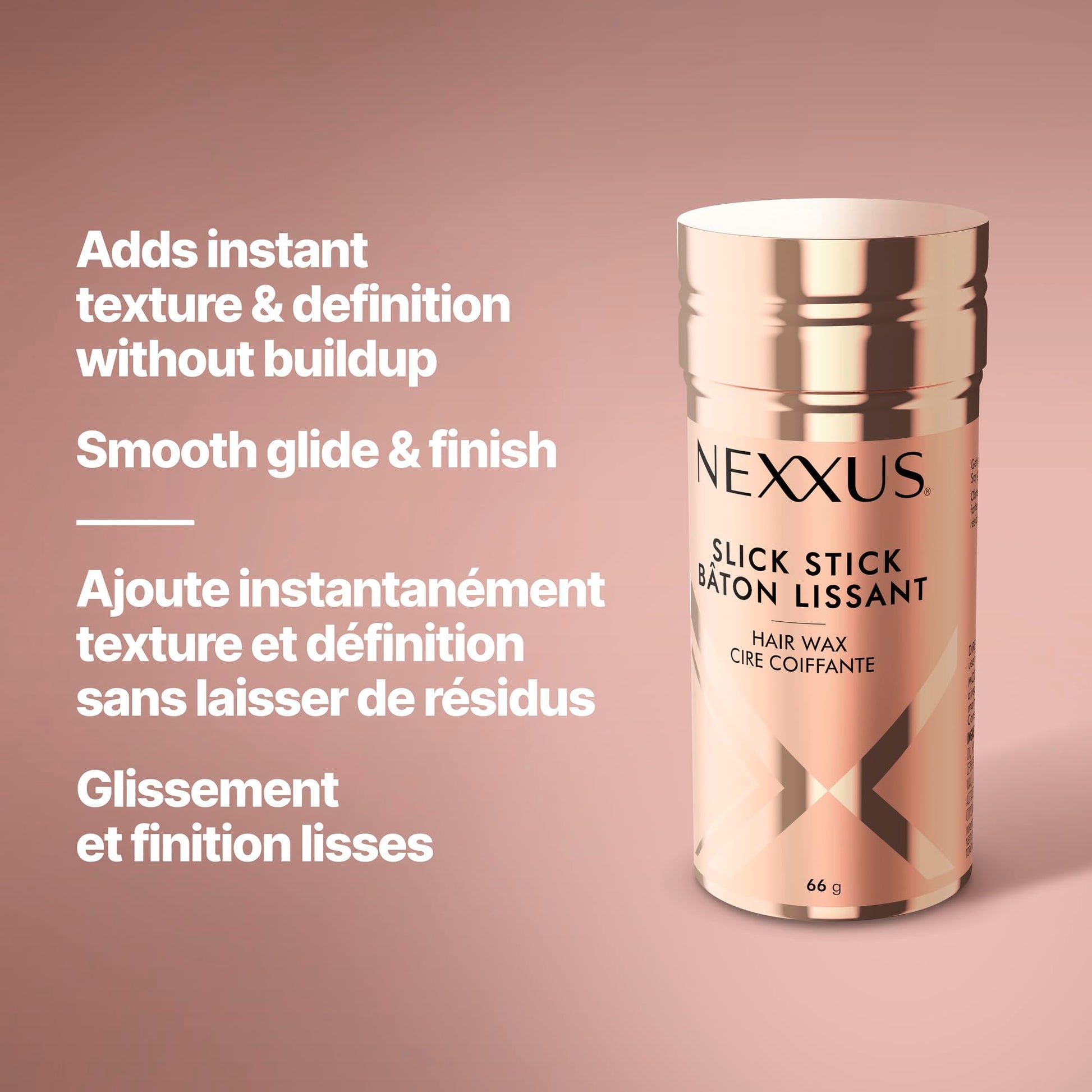 Nexxus premium hair styling stick being applied for professional look