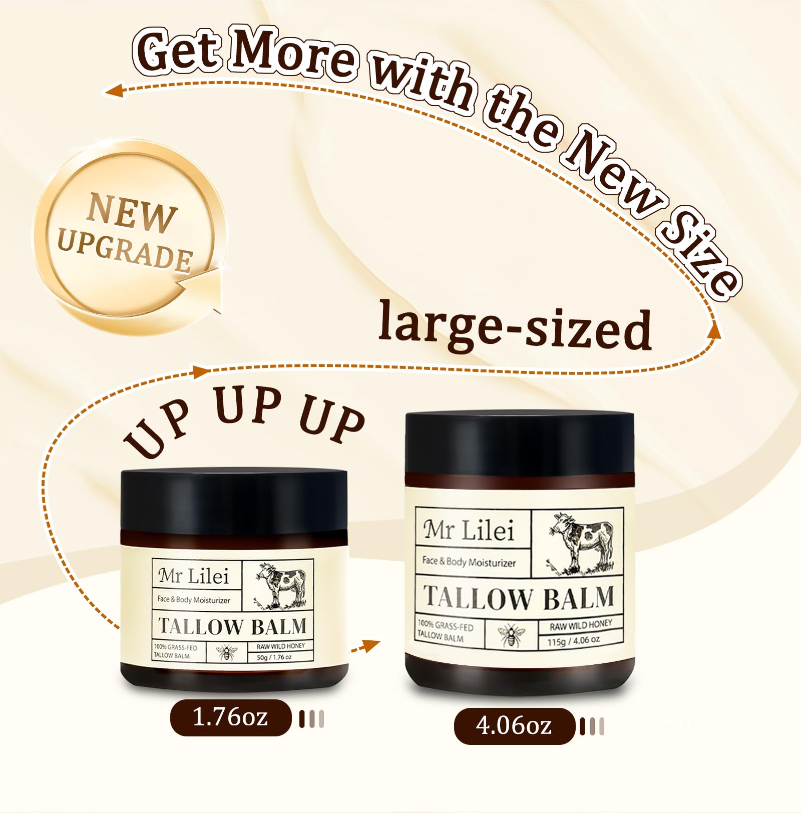 Hand applying Lilei Beauty tallow moisturizer to skin