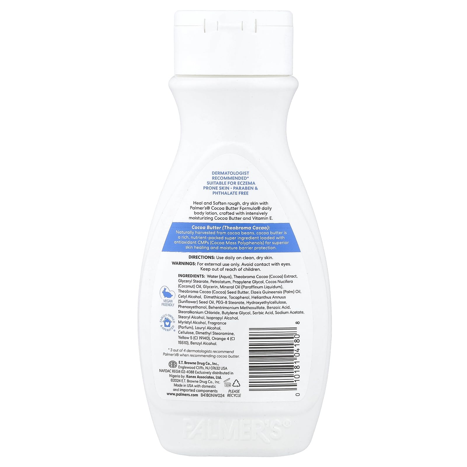 Close up of Palmer's Cocoa Butter Formula Daily Skin Therapy bottle