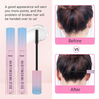 Side angle view of the three piece hair wax sticks showing compact portable design for travel styling