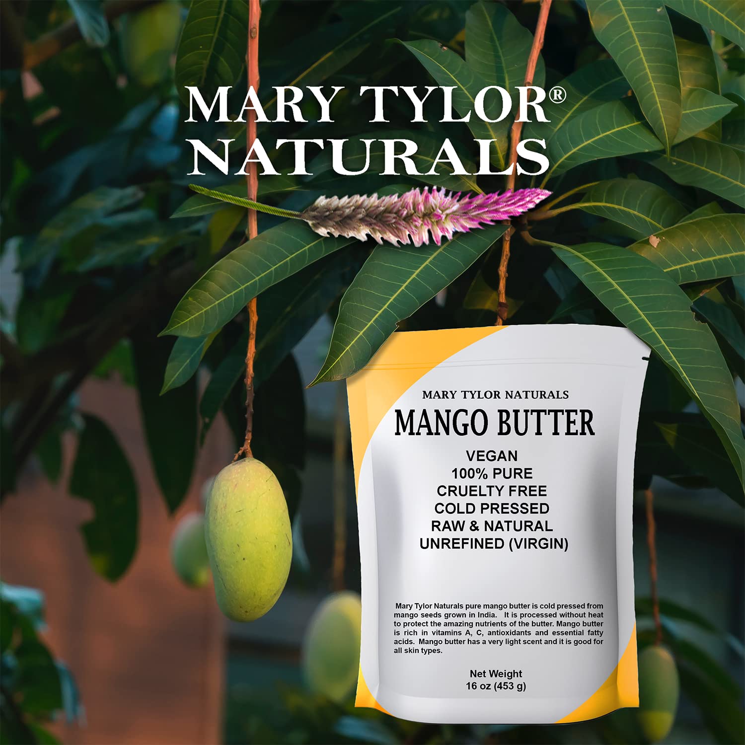 Mary Tylor Naturals mango butter resealable pouch