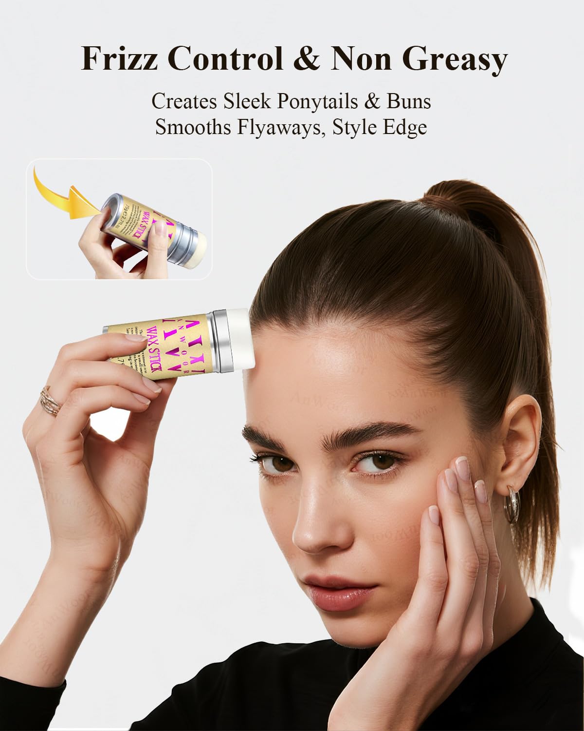 Flyaway finishing wand for baby hair smoothing and detailed styling