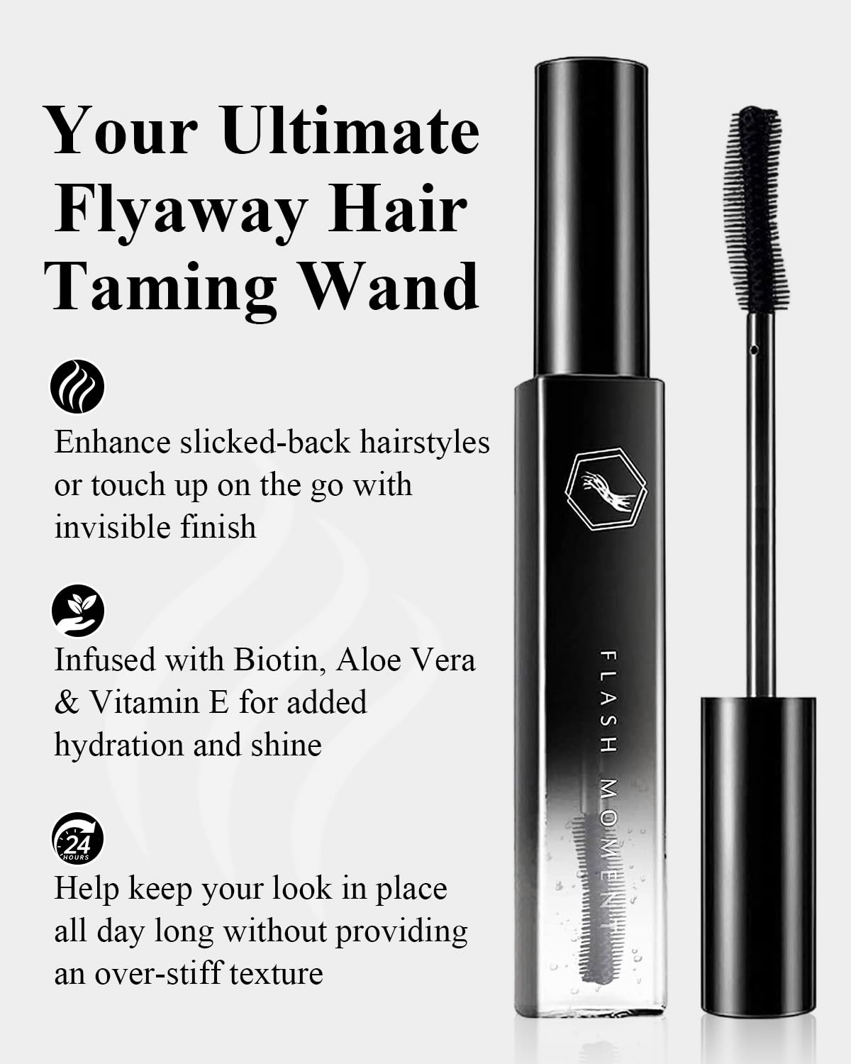 Non greasy hair wax stick application showing smooth hair results