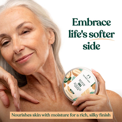 Application of The Body Shop shea butter on dry skin