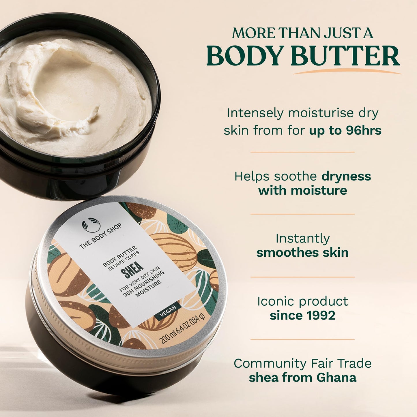 The Body Shop Shea Body Butter vegan certification label