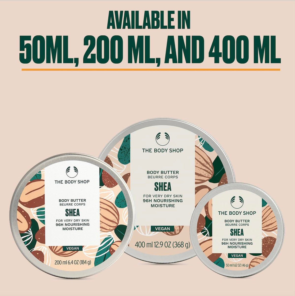 The Body Shop Shea Body Butter ingredients and 96 hour moisture claim