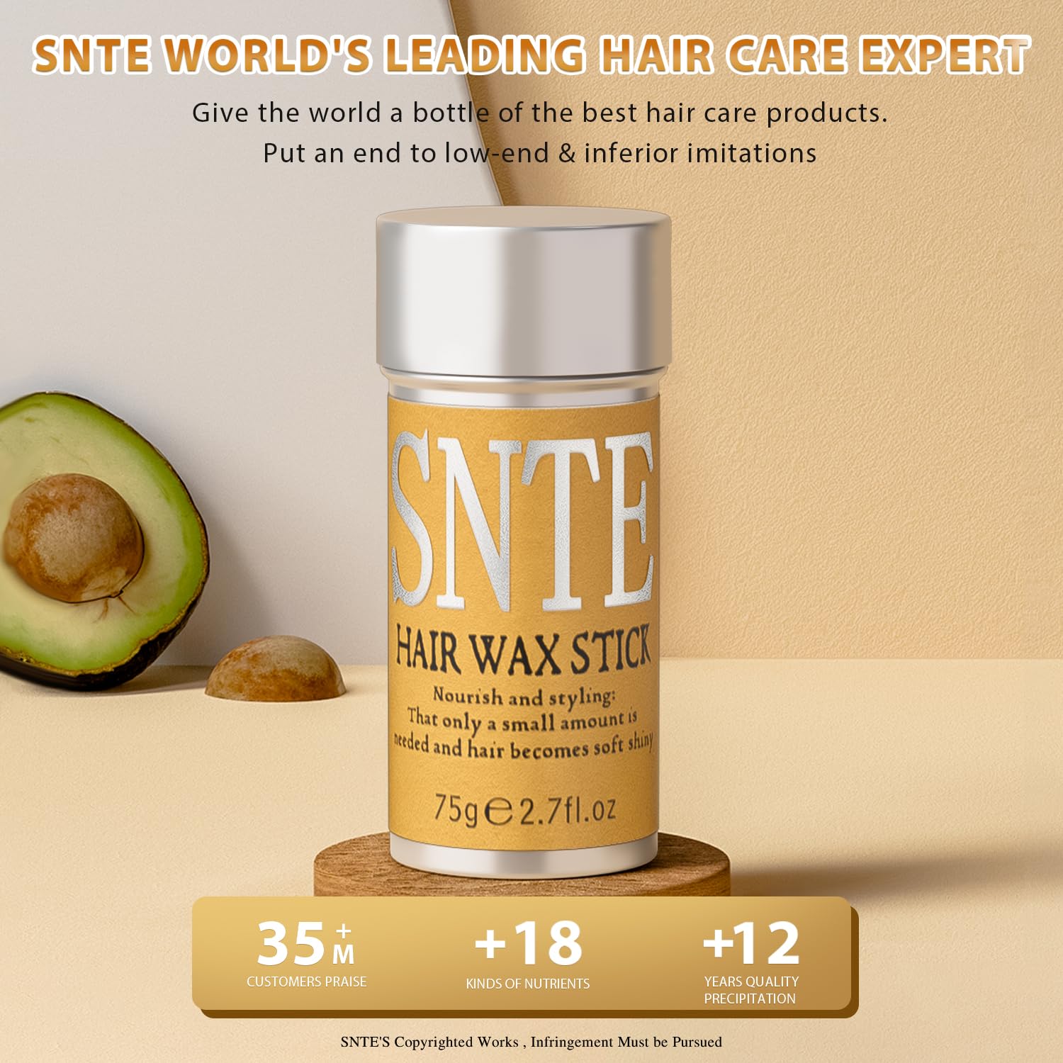 Samnyte hair slick stick cream demonstrating smooth application on a clean updo hairstyle.