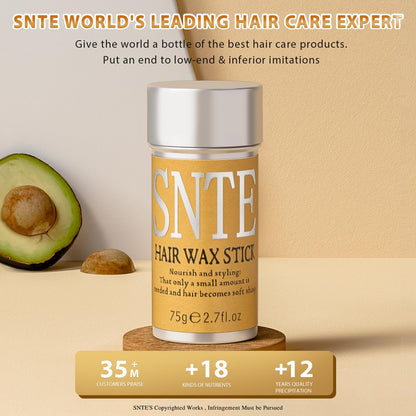 Samnyte hair slick stick cream demonstrating smooth application on a clean updo hairstyle.