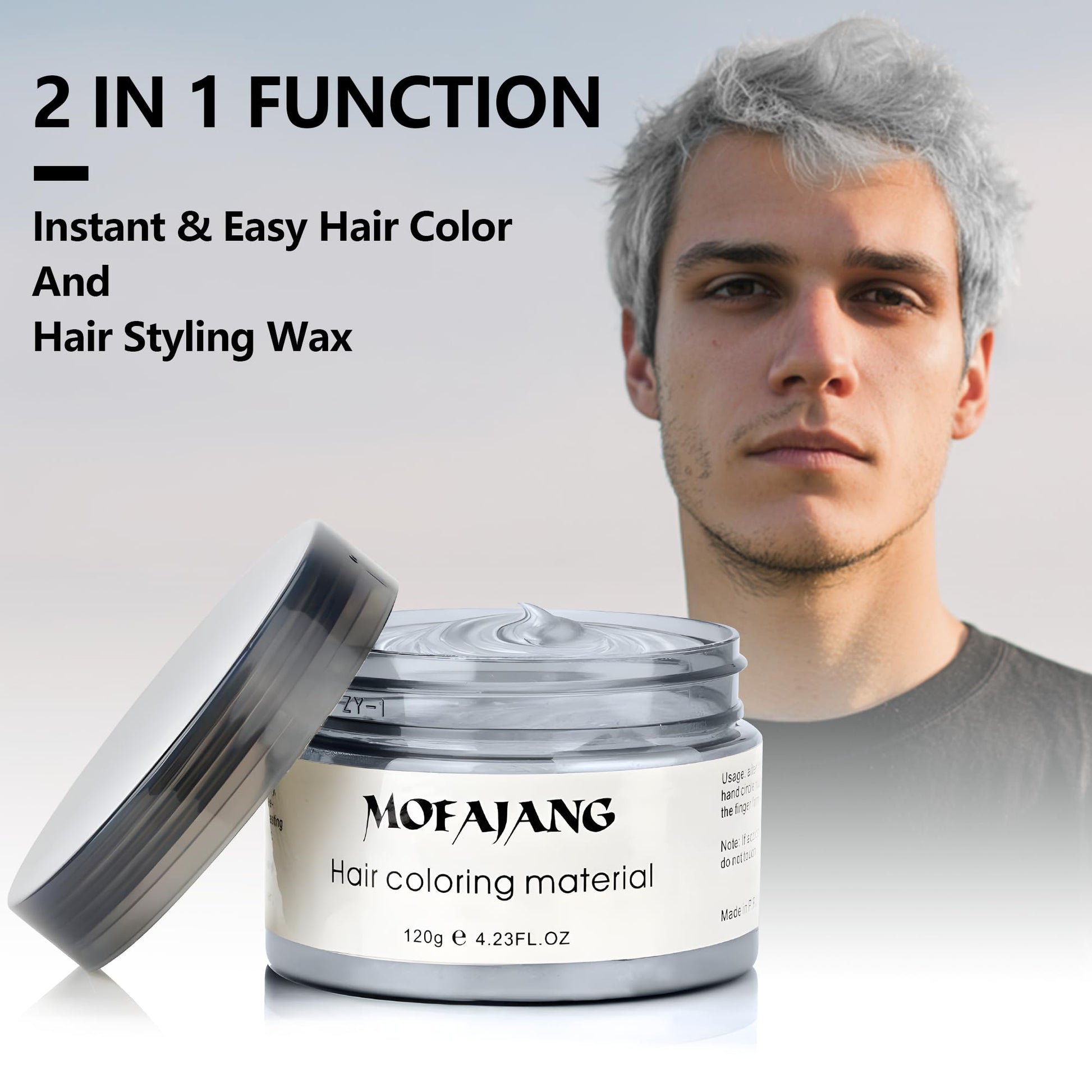 Side view of the SOVONCARE hair color wax container with ingredients and directions for use clearly visible.