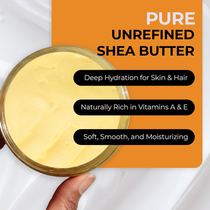 Open jar of Ra Cosmetics raw unrefined shea butter