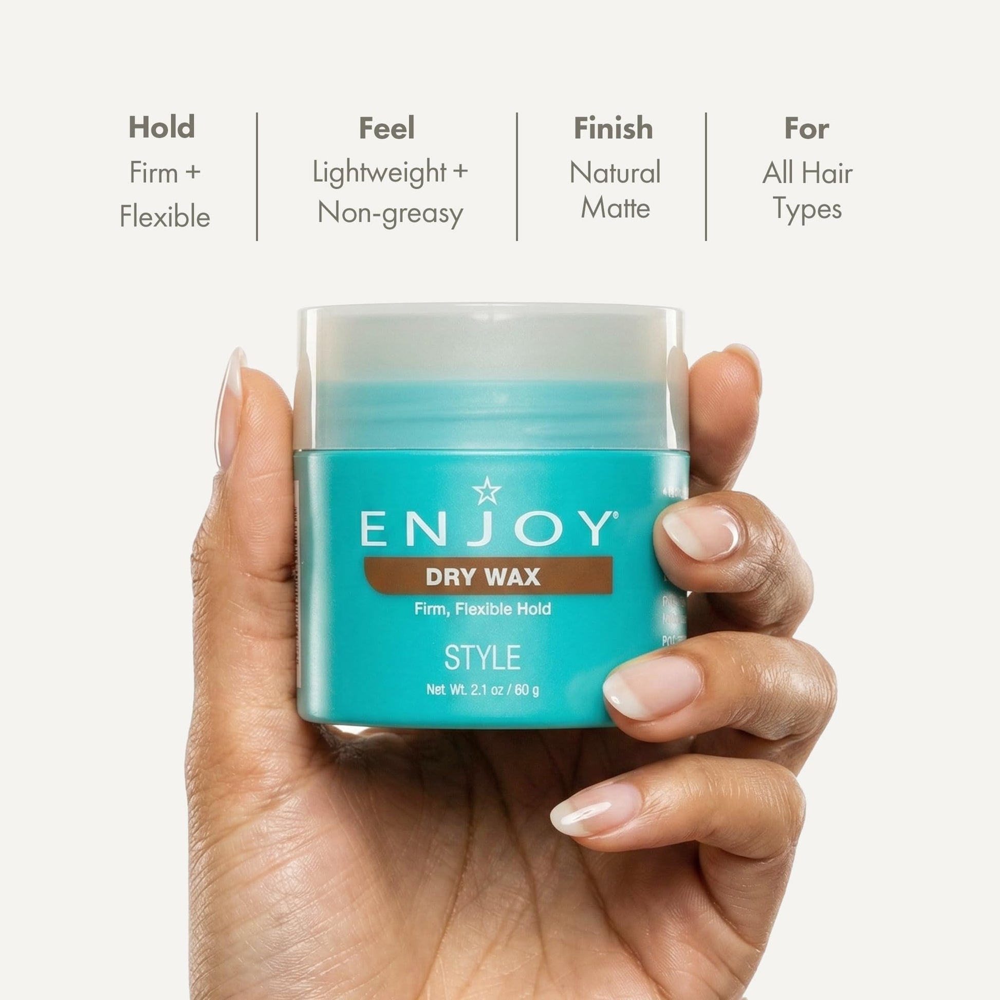 Enjoy Professional Hair Care non greasy pliable texture hair wax tub opened
