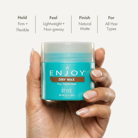 Enjoy Professional Hair Care non greasy pliable texture hair wax tub opened