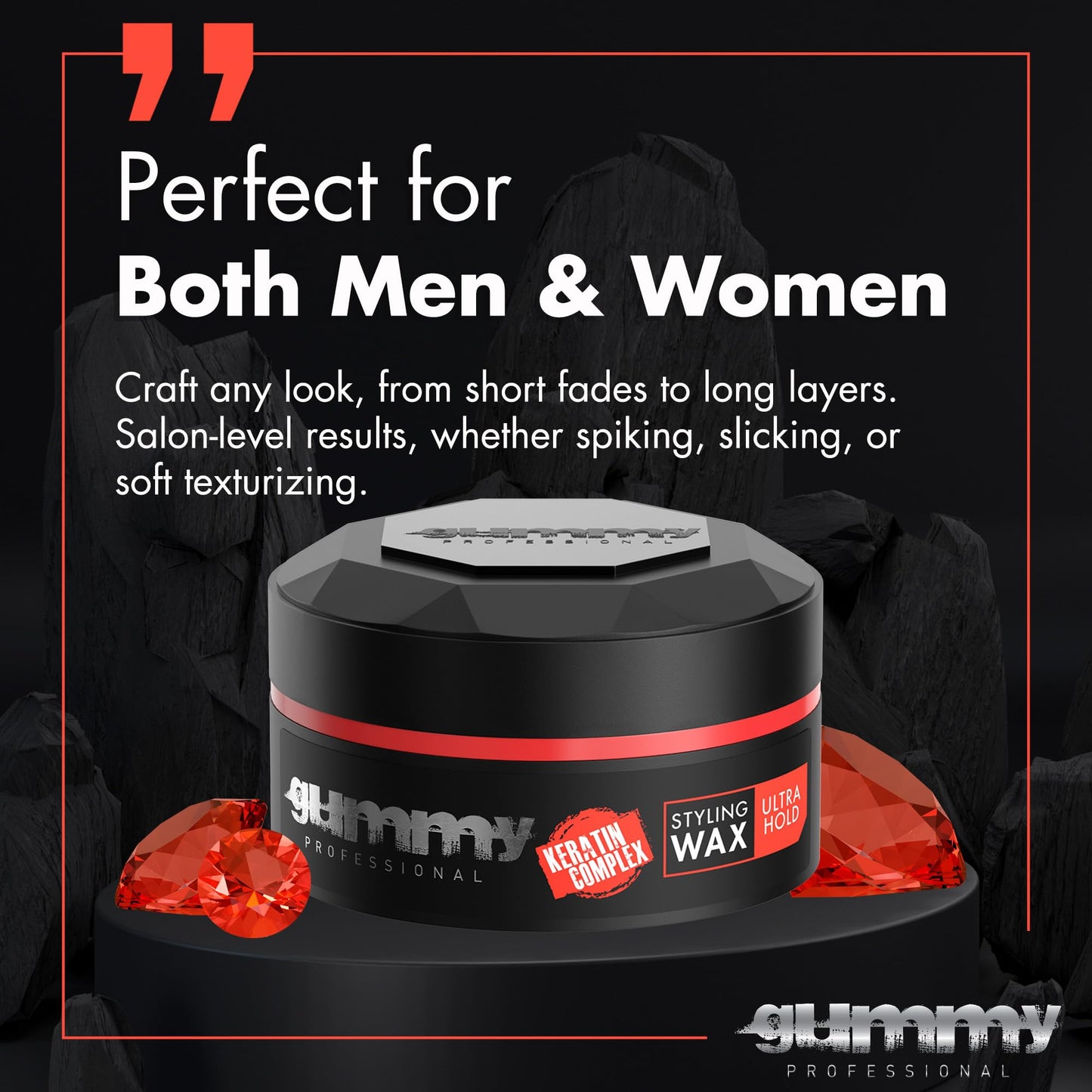 Gummy professional grooming pomade for dry and damp hair styling