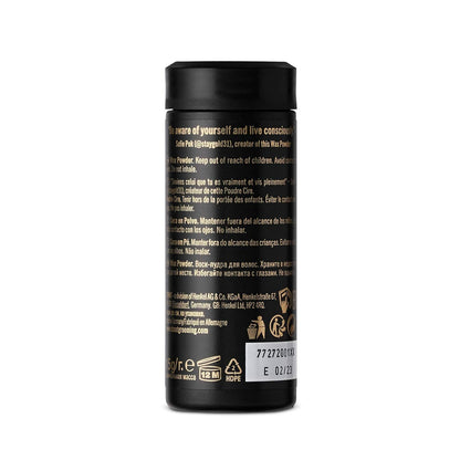 STMNT Staygold powder to wax styling product for men showing product packaging