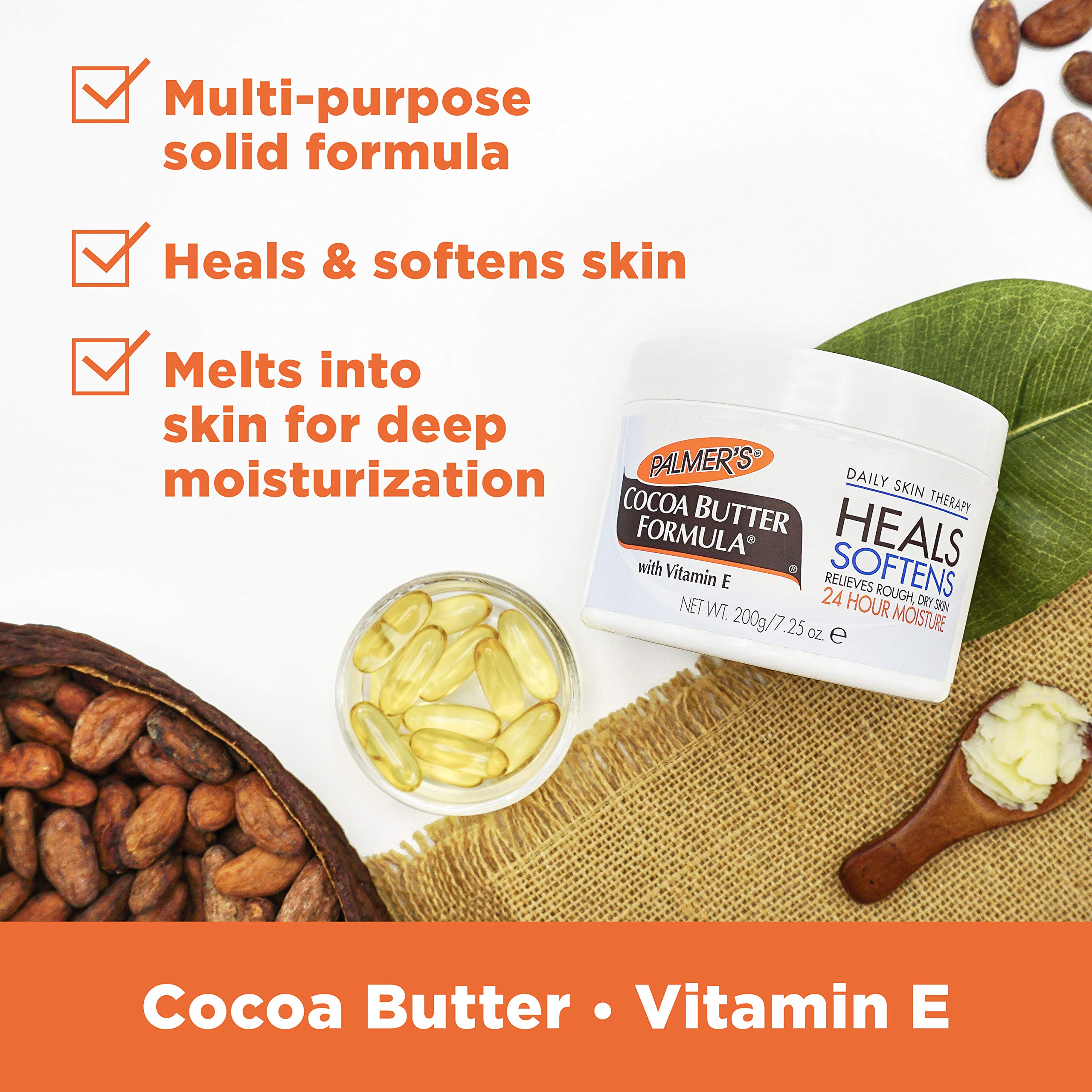 Palmer's Cocoa Butter Solid Formula 7.25 Ounces jar size reference