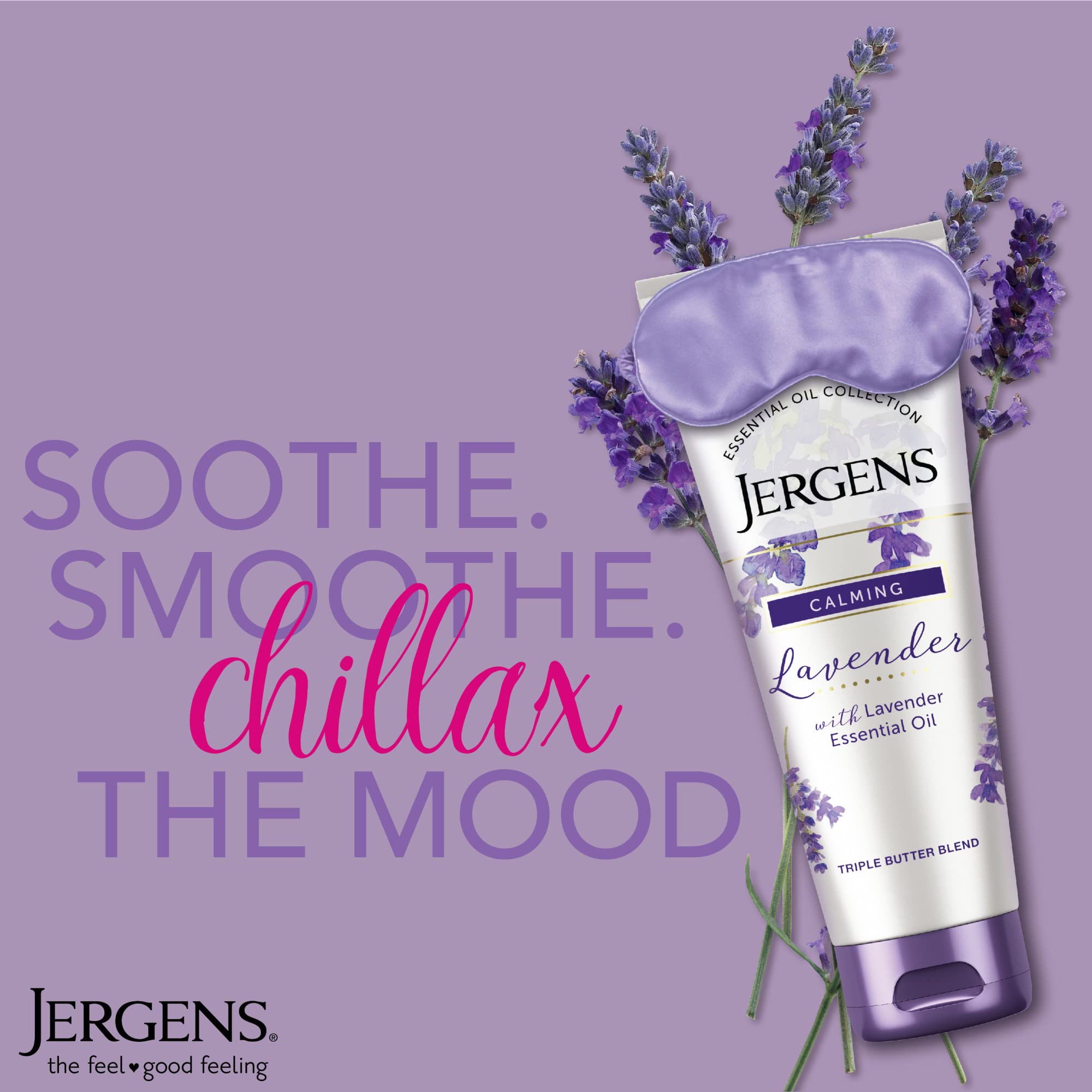 Jergens triple butter blend lavender lotion label details