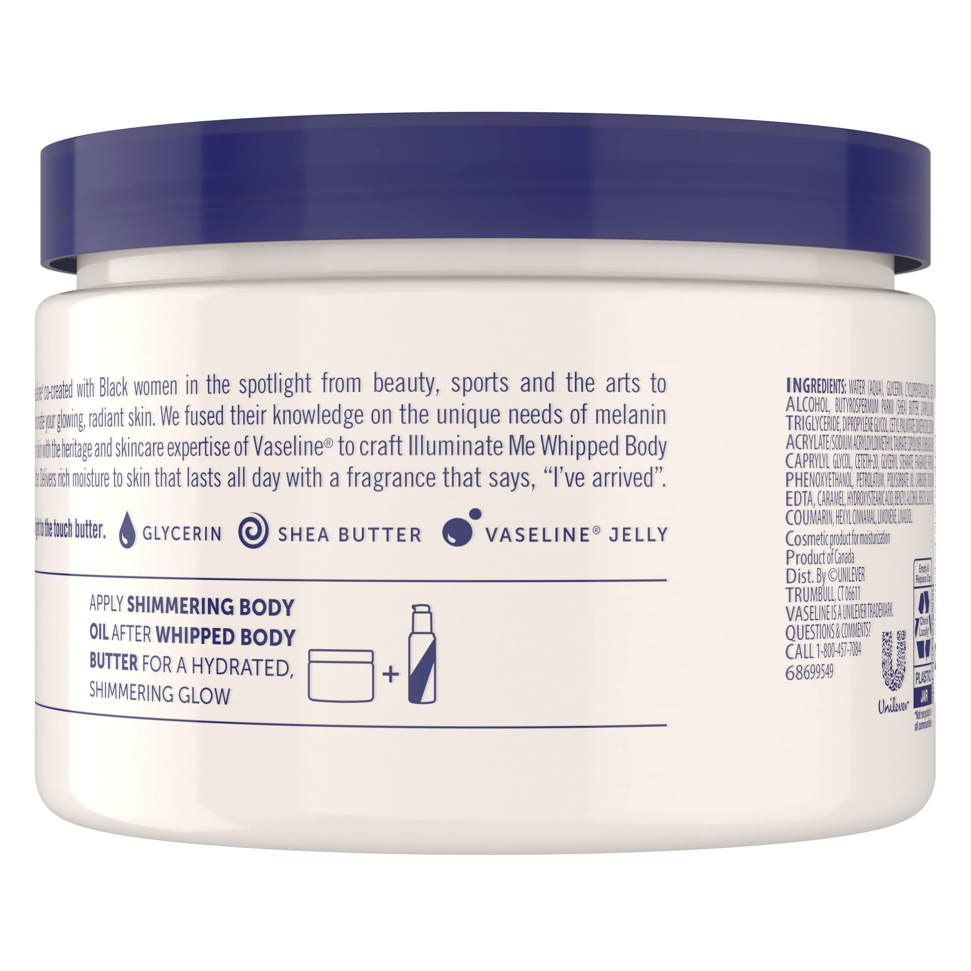 Texture shot of Vaseline Illuminate Me whipped body butter