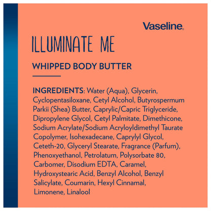 Vaseline Illuminate Me whipped body butter packaging for melanin-rich skin