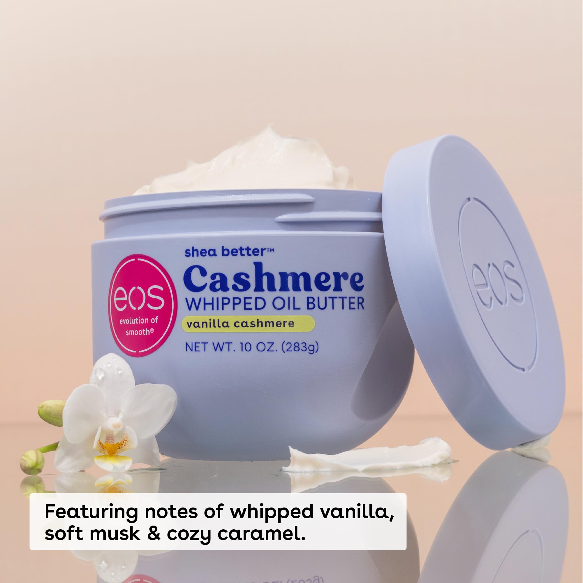 Eos body butter jar texture close up