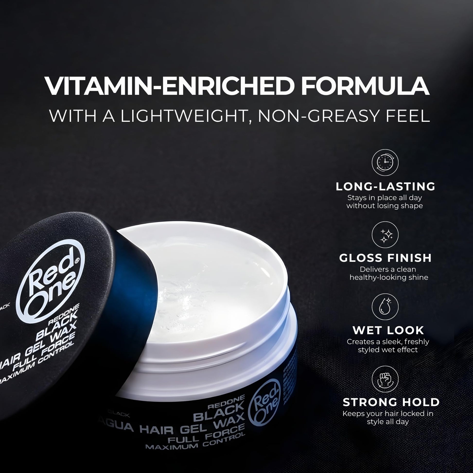 Redone Hair Styling Wax Black jar packaging