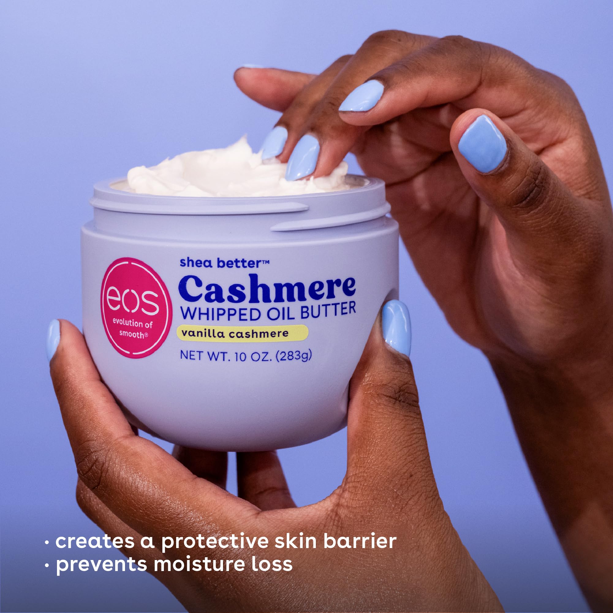 Eos Vanilla Cashmere 10 ounce jar side profile