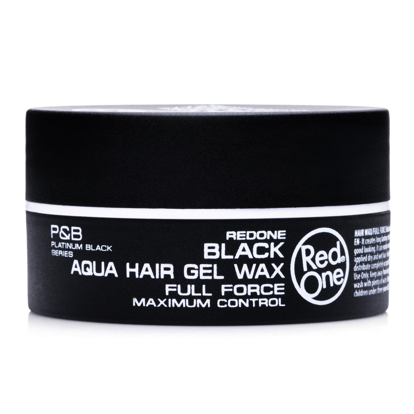 Side profile of Redone Black Hair Gel Wax container