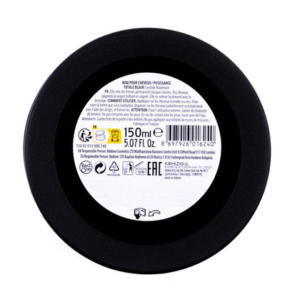 Redone Hair Styling Wax Black 150ml open lid view