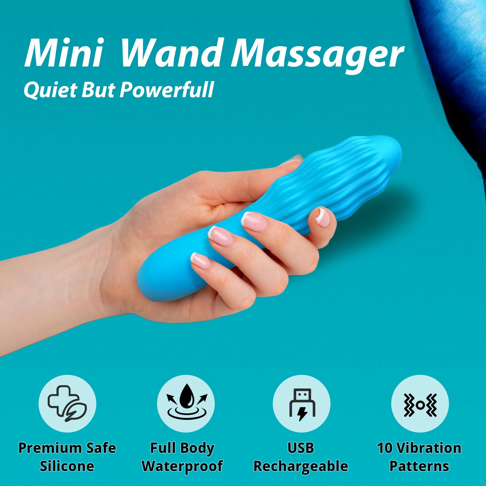 Orroysia handheld massager showing ergonomic silicone grip