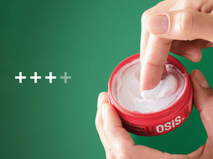 OSiS Flexwax ultra strong hair wax open container showing creamy white texture