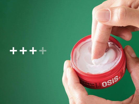 OSiS Flexwax ultra strong hair wax open container showing creamy white texture