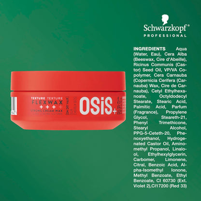 Schwarzkopf Professional OSiS hair wax packaging highlighting the ultra strong hold rating