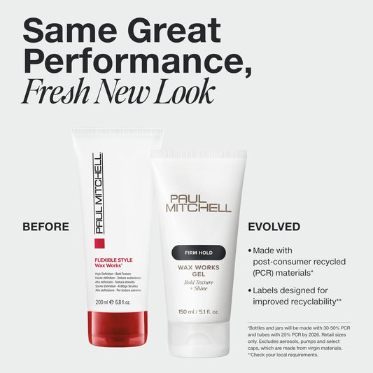 Paul Mitchell Flexible Style Wax Works styling cream container showing product size