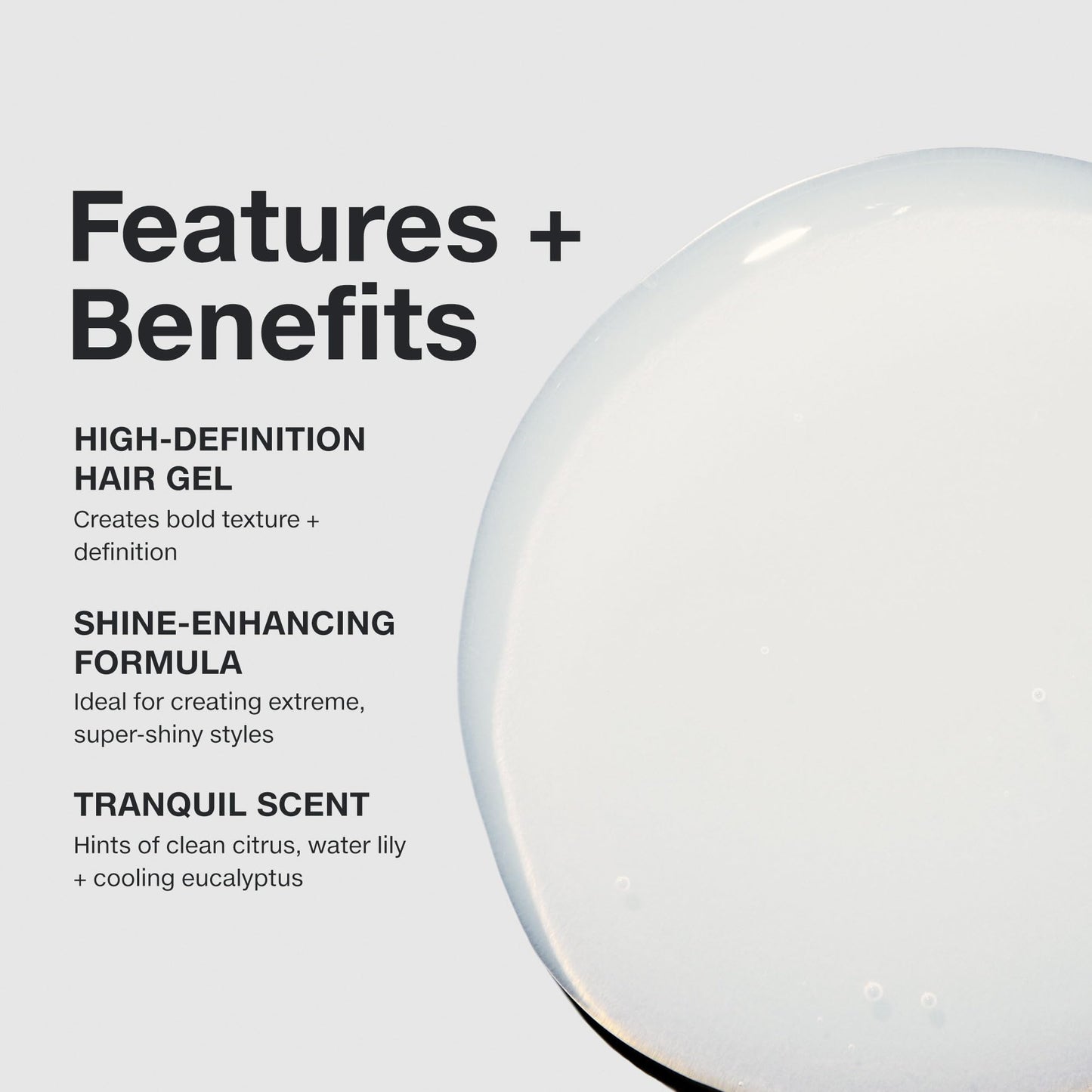 High definition hair wax gel for extreme texture and intense shine