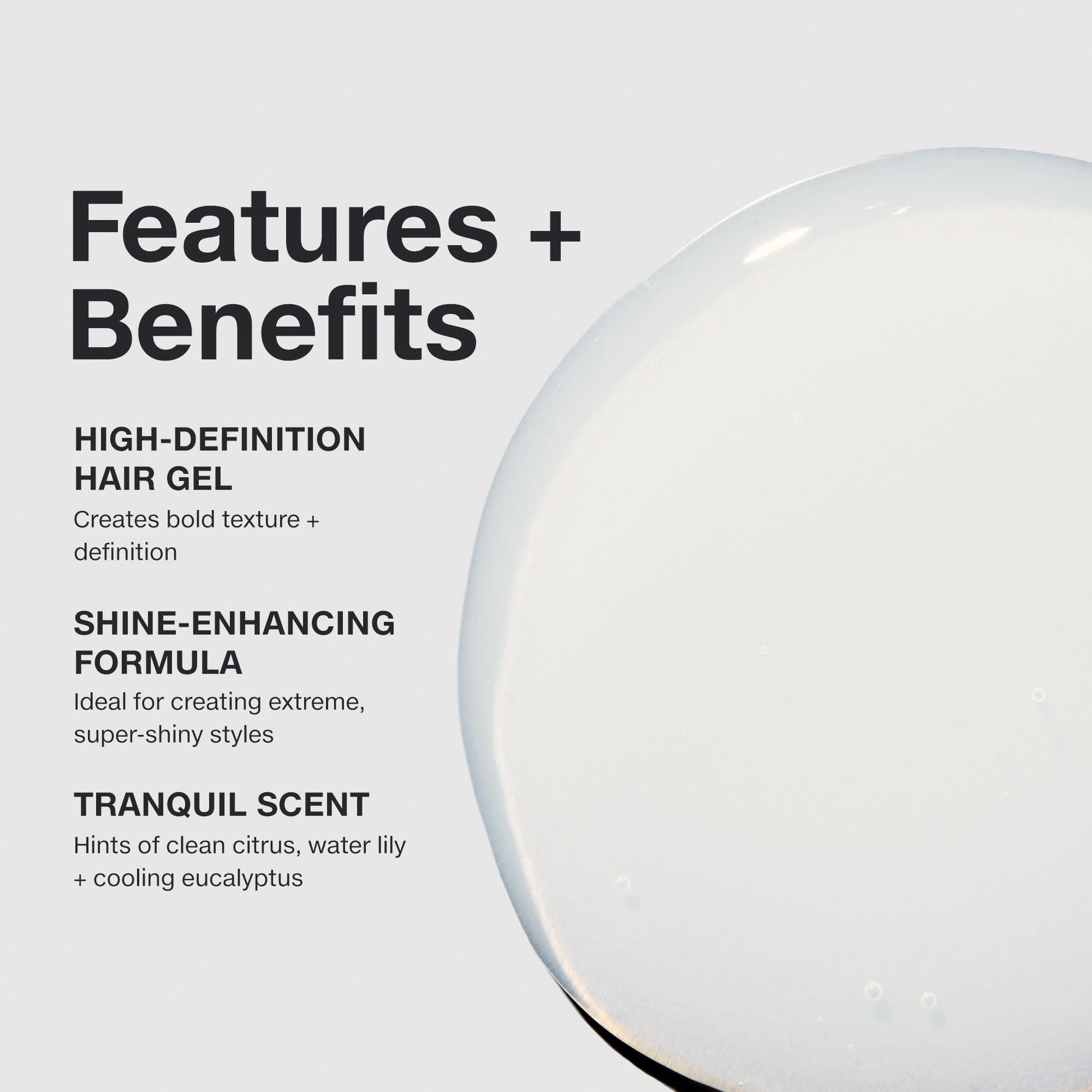 High definition hair wax gel for extreme texture and intense shine