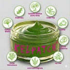 Kelpatch skincare product lifestyle setting showcasing 8 fluid ounce jar