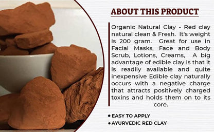 Homemedde91 raw red clay pieces in 200 gram packaging