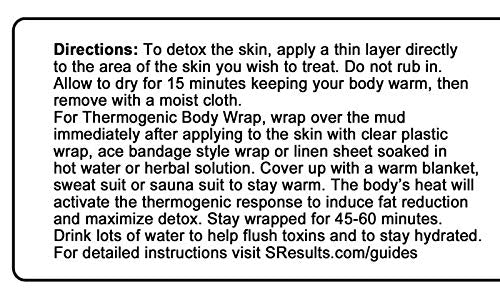 SResults anti cellulite body mask back label details and directions for use