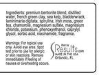 SResults detox spa mud packaging label details 6 Ounce