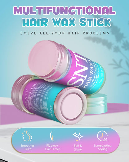 Samnyte Hair Wax Stick 2.7 Fluid Ounces with cap off revealing the smooth styling wax paste inside.