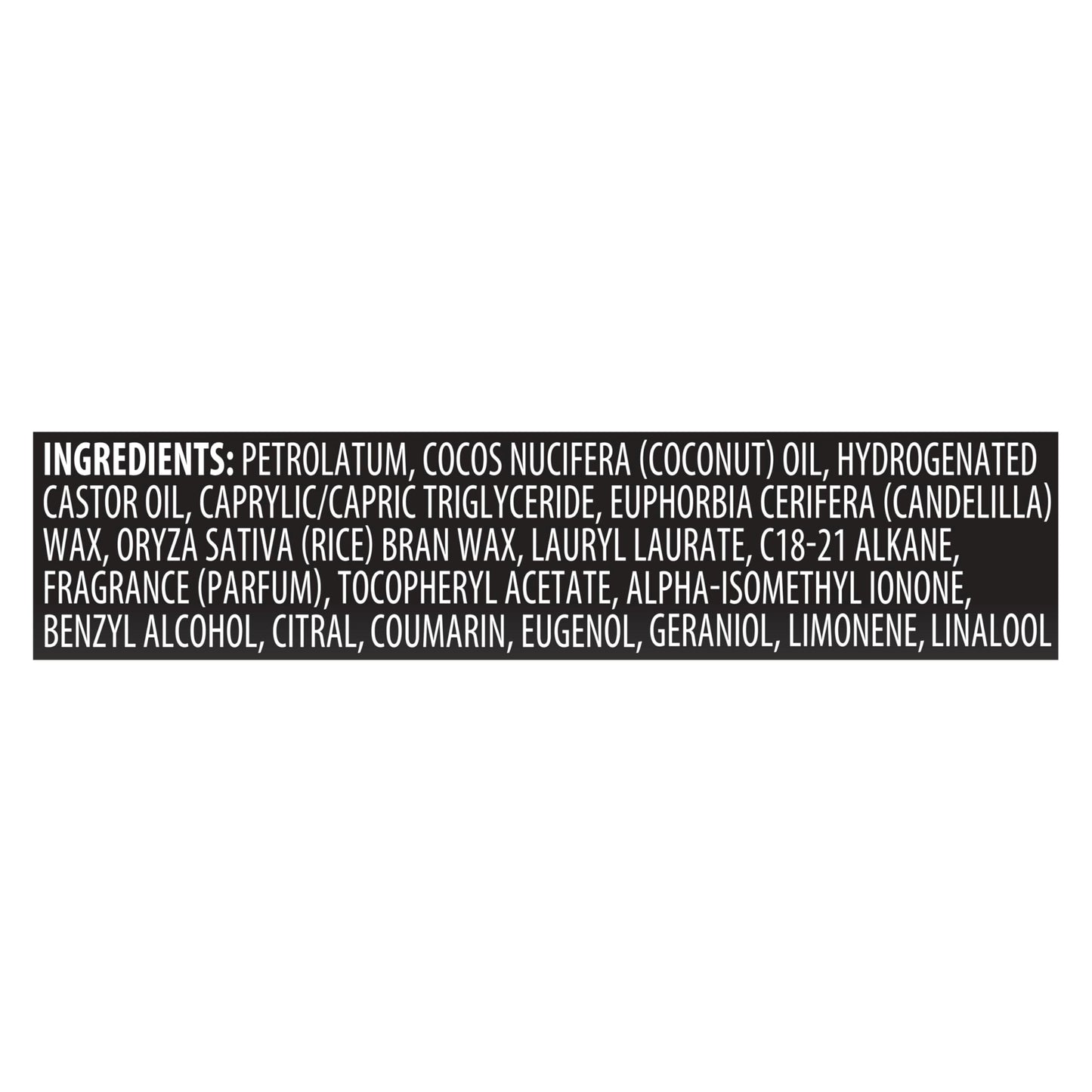 Back label of Tresemme Instant Fix Styling Stick showing ingredients