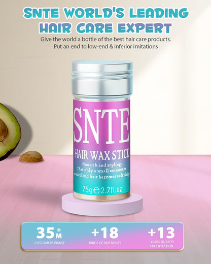 Samnyte Hair Tamer Stick packaging showing official ingredient safety guidelines and batch information.