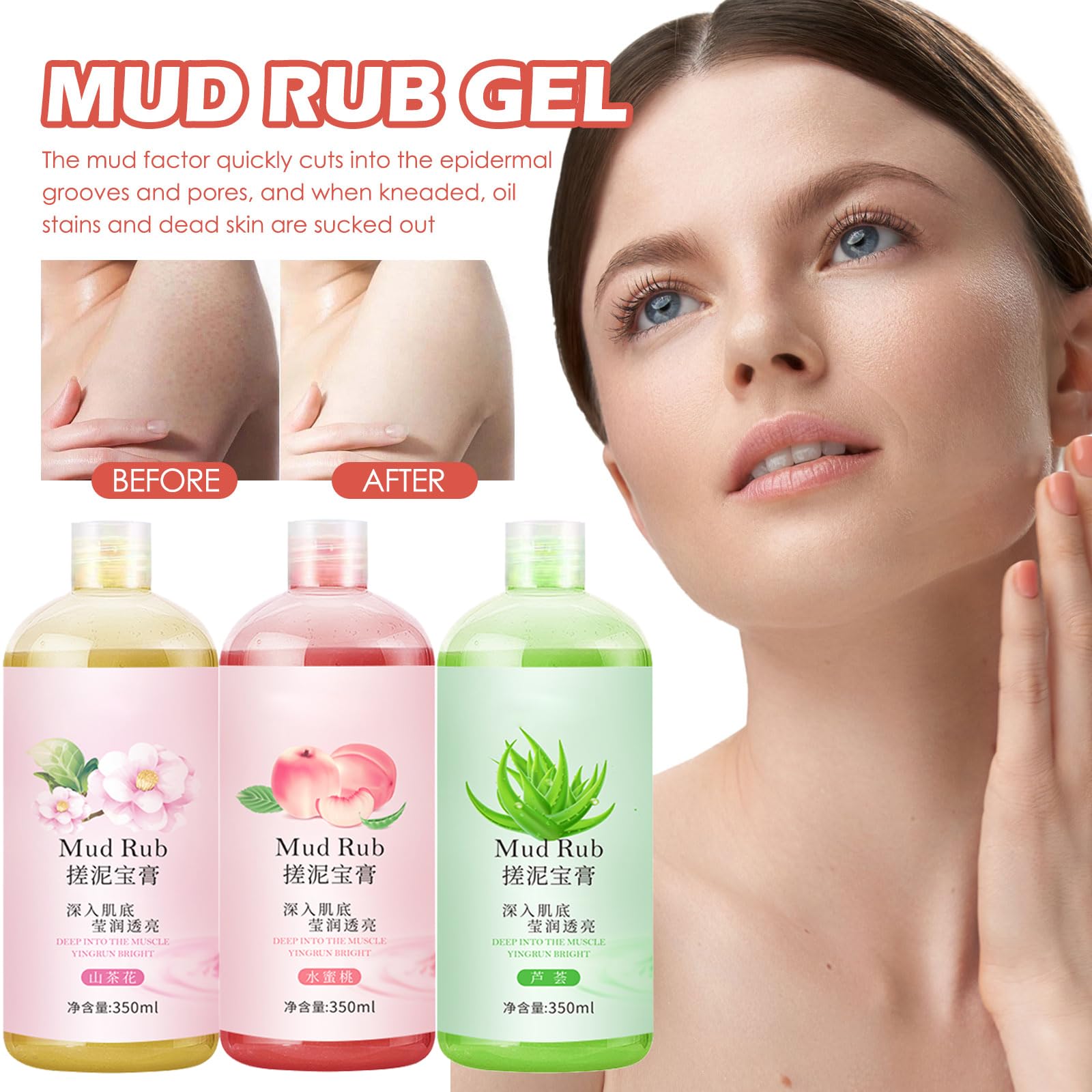 Lifestyle application of Lingxin Mud Rub on arm for exfoliation