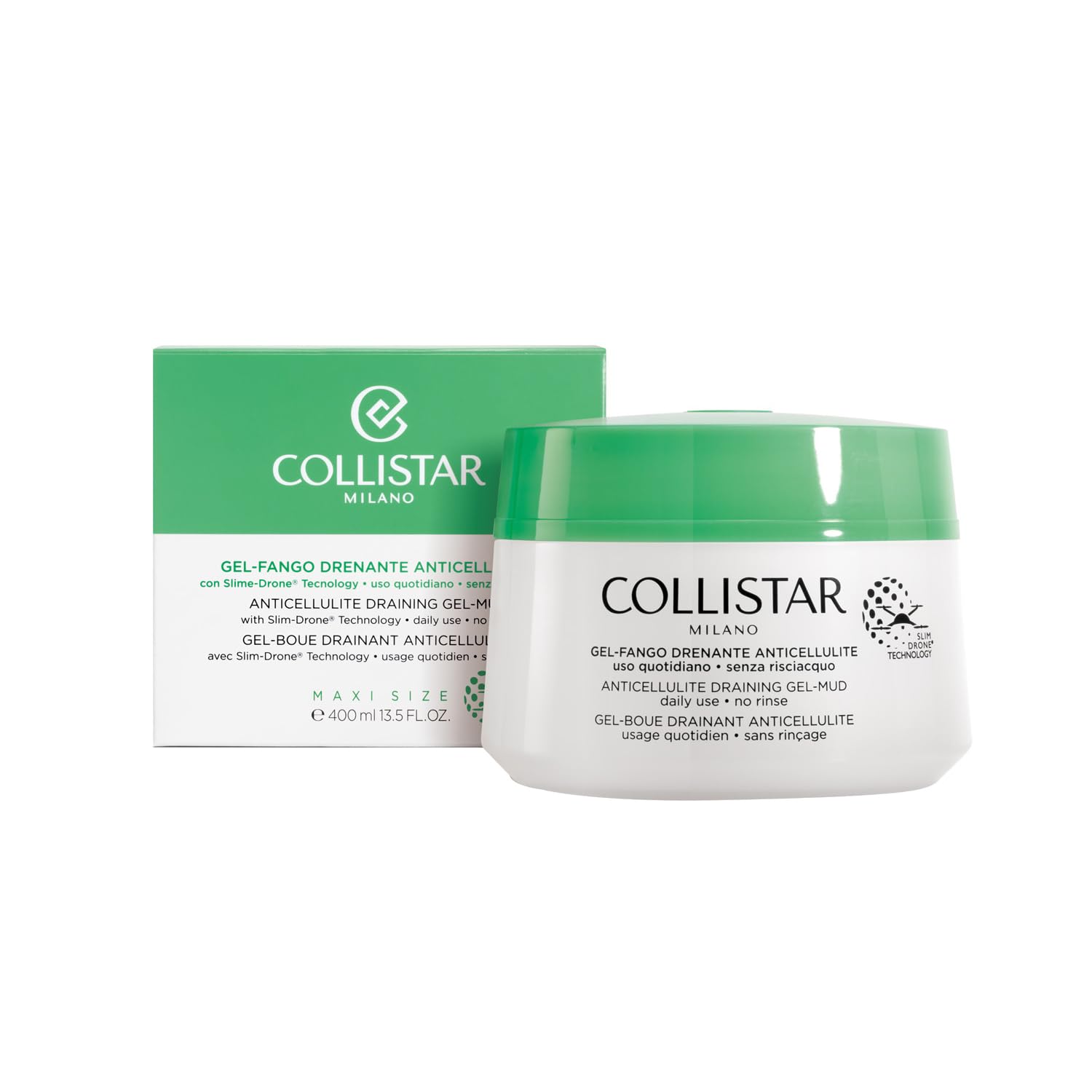 Collistar Draining Gel Mud jar showing gel-fango texture